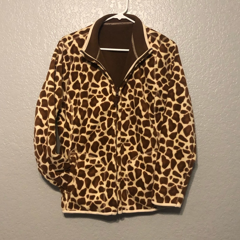 REVERSIBLE 2-way Jacket with Giraffe Print